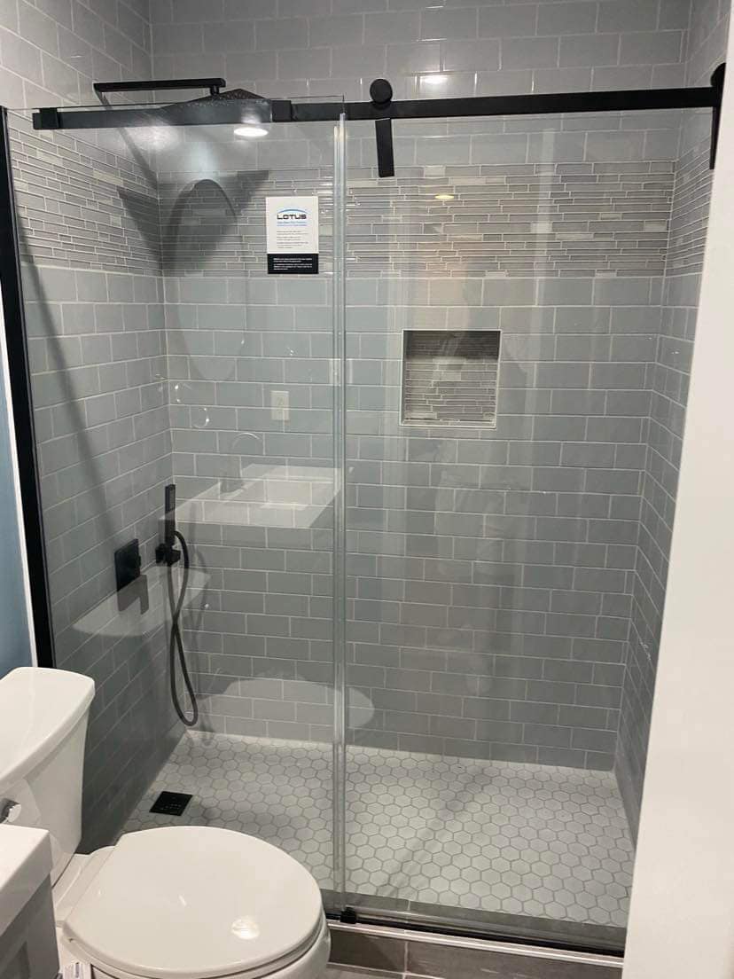 Completed shower and bathroom tile project by Always Best Solutions LLC